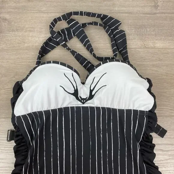 Hot Topic Disney Nightmare Before Christmas Jack Skellington Swimsuit Sz.XL - Picture 6 of 16